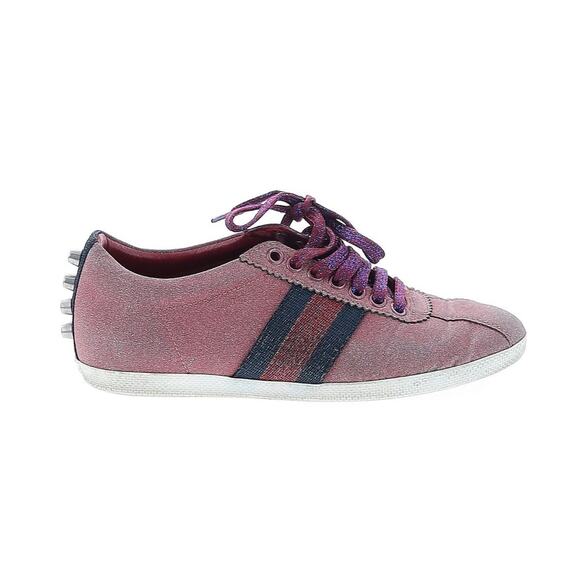 Authentic GUCCI Bambi Glitter Pink Ace Sparkle Studded Sneakers Size EU 35/US 5 - Picture 1 of 11